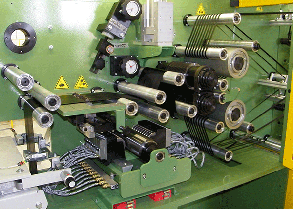 3 cutting systems on Aquila spooling machine