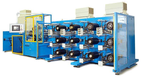 Aquila spooling machine for rubber